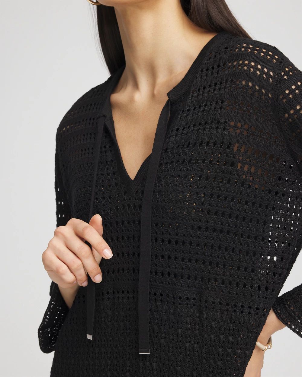 Chico's Tie-Front Beach Swimsuit Cover-Up