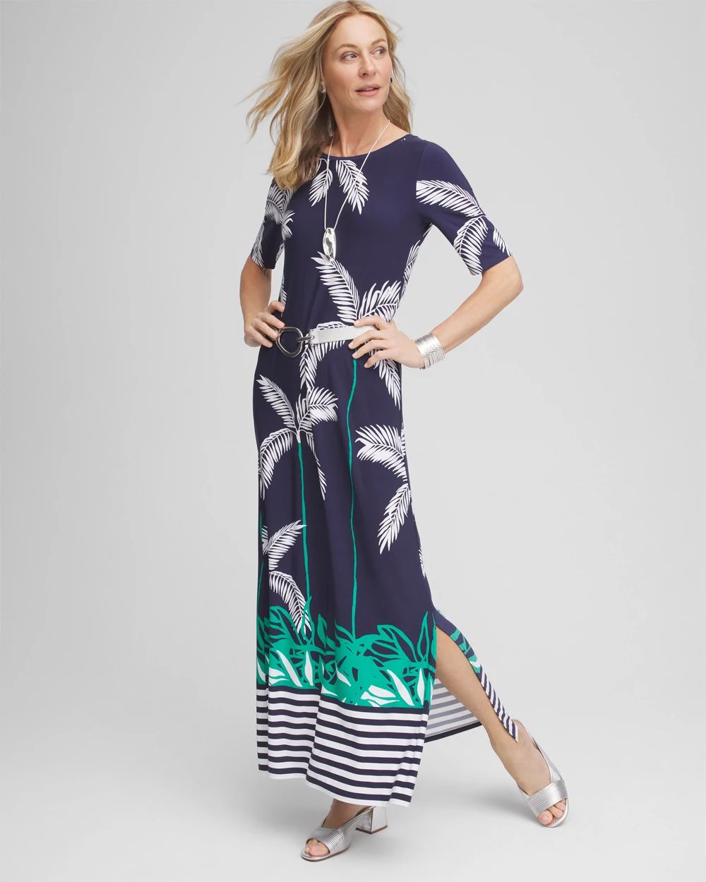 Petite Tropical Nights Knit Maxi Dress
