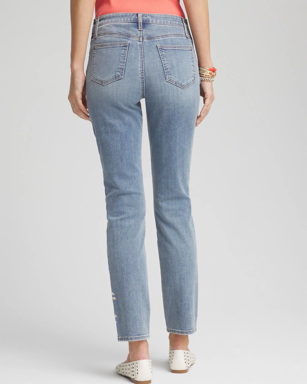 Petite So Slimming® Embroidered Girlfriend Ankle Jeans