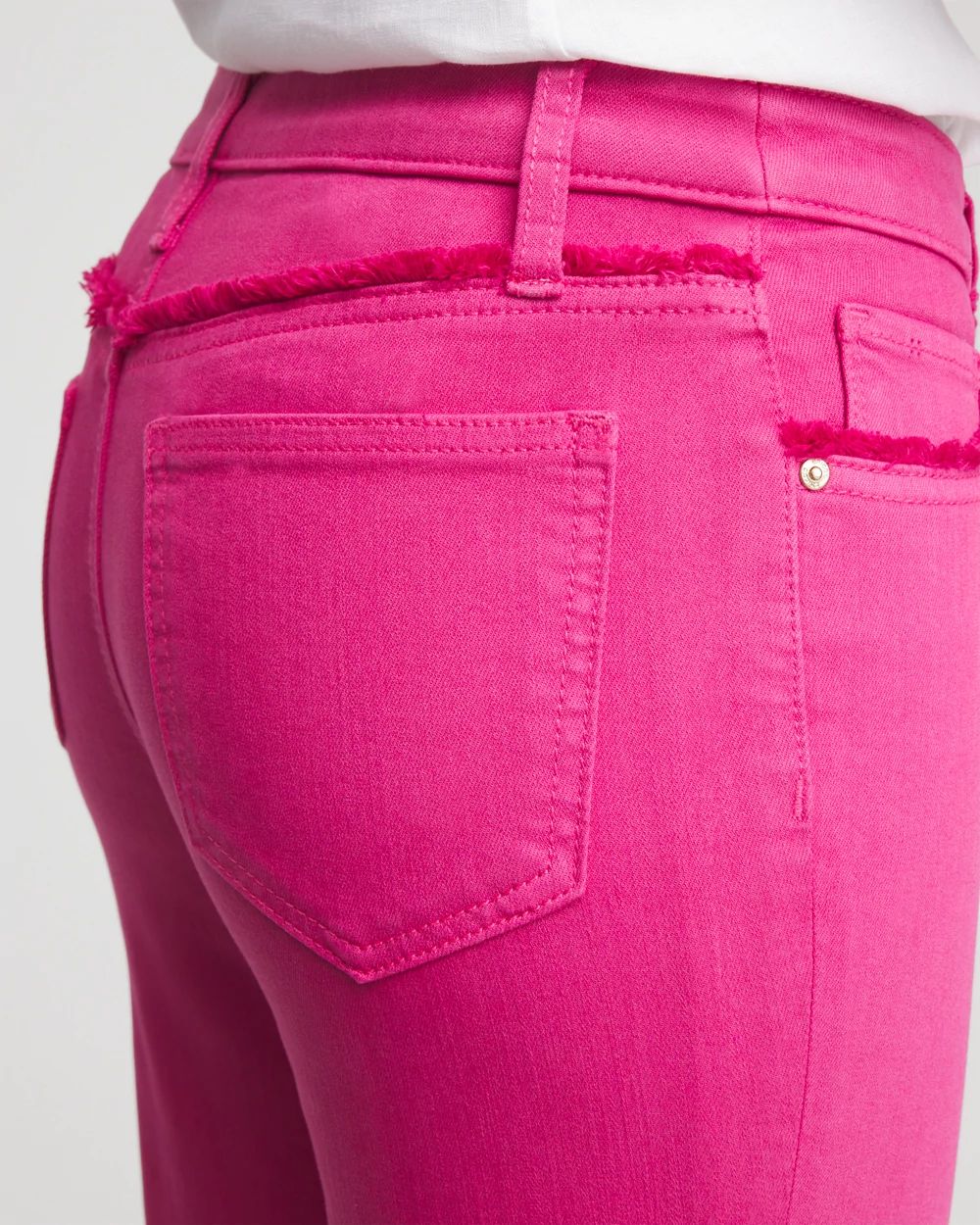 Girlfriend Frayed Cropped Jeans click to view larger image.