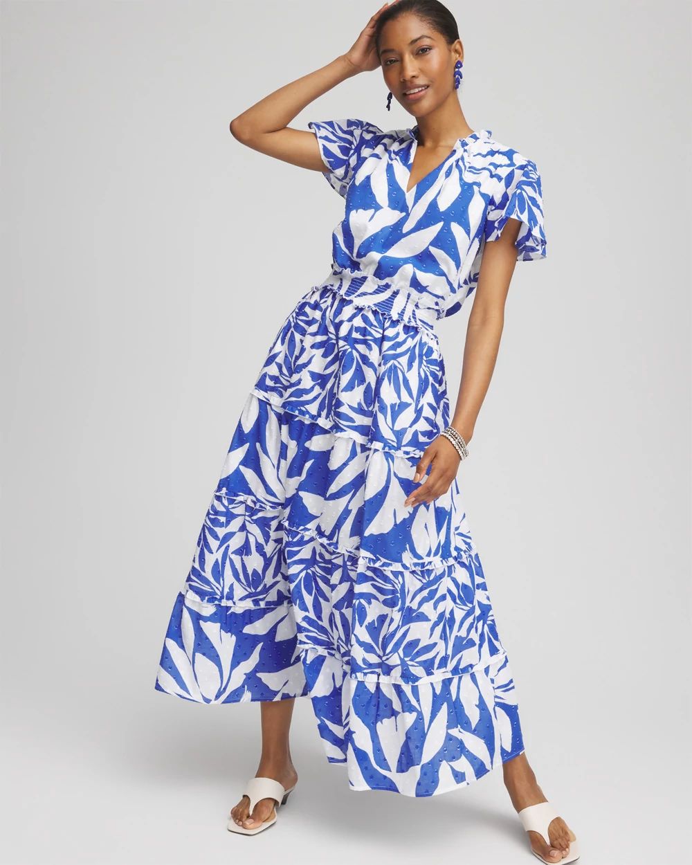 Petite Flutter Sleeved Maxi Dress click to view larger image.