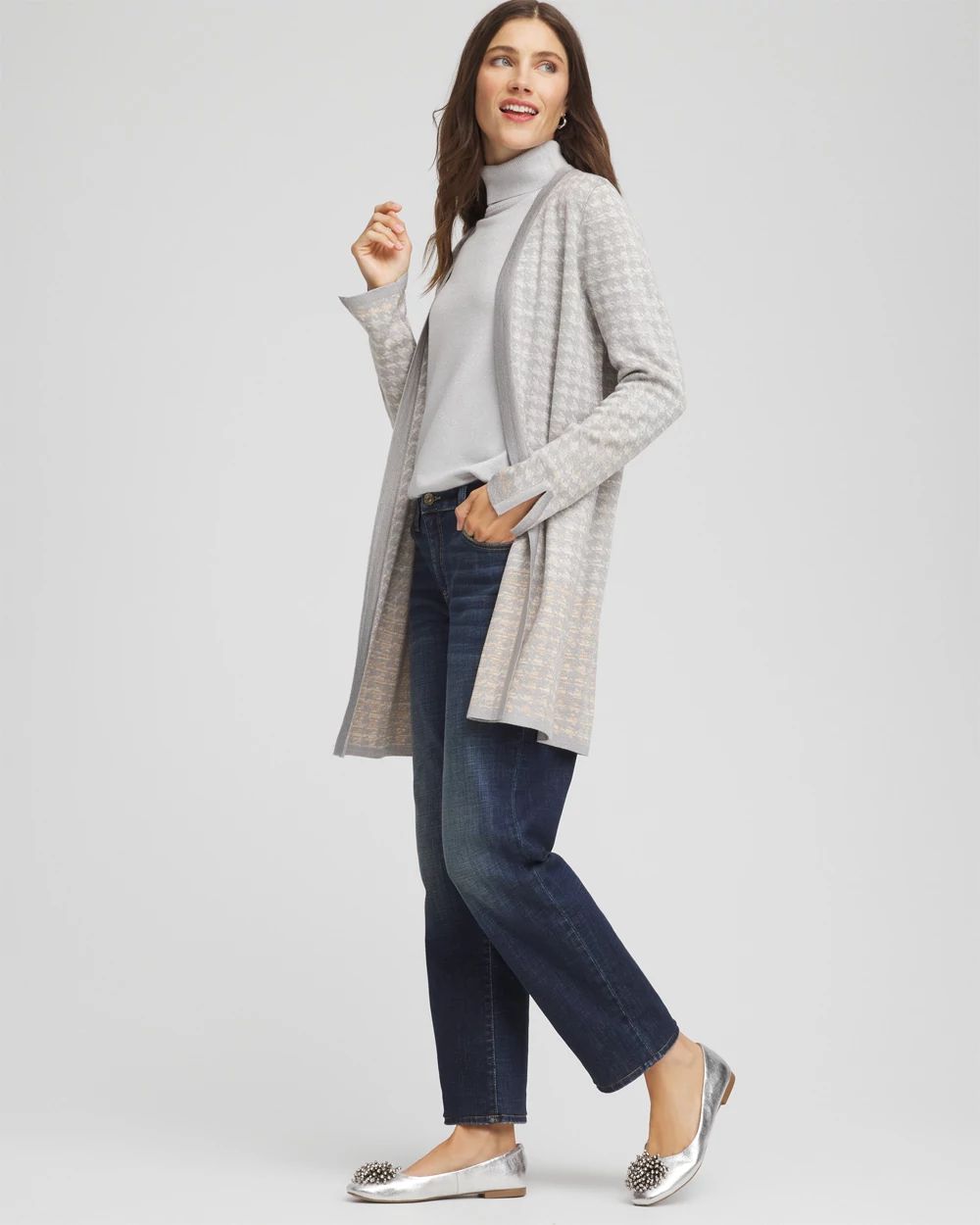 Metallic Herringbone Cardigan click to view larger image.