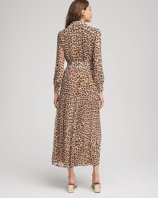 Cheetah-Print Godet Dress click to view larger image.