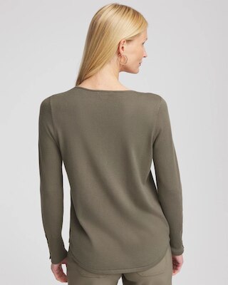 Ella V-Neck Pullover Sweater click to view larger image.