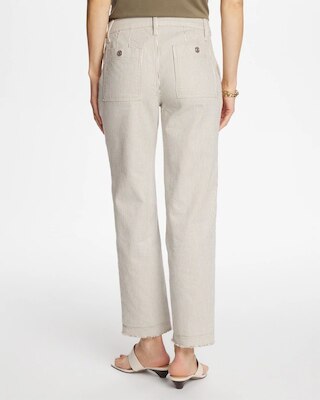 Stripe Girlfriend Straight Ankle Jeans click to view larger image.