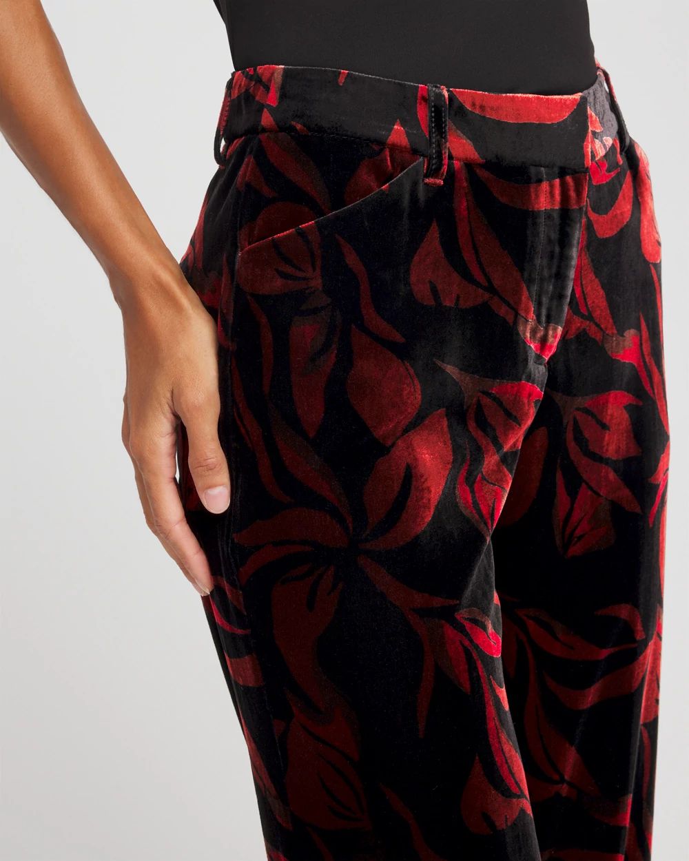 Velvet Rose Slim Ankle Pants