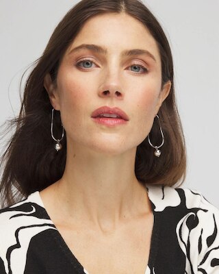 Silver Bead Threader Earrings click to view larger image.