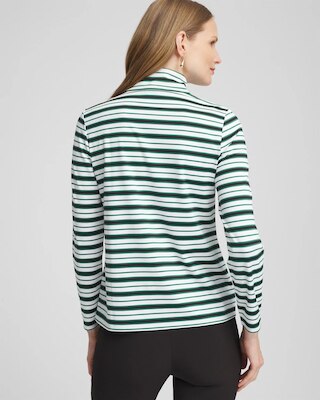 Zenergy® UPF Striped Mock Neck Golf Top click to view larger image.
