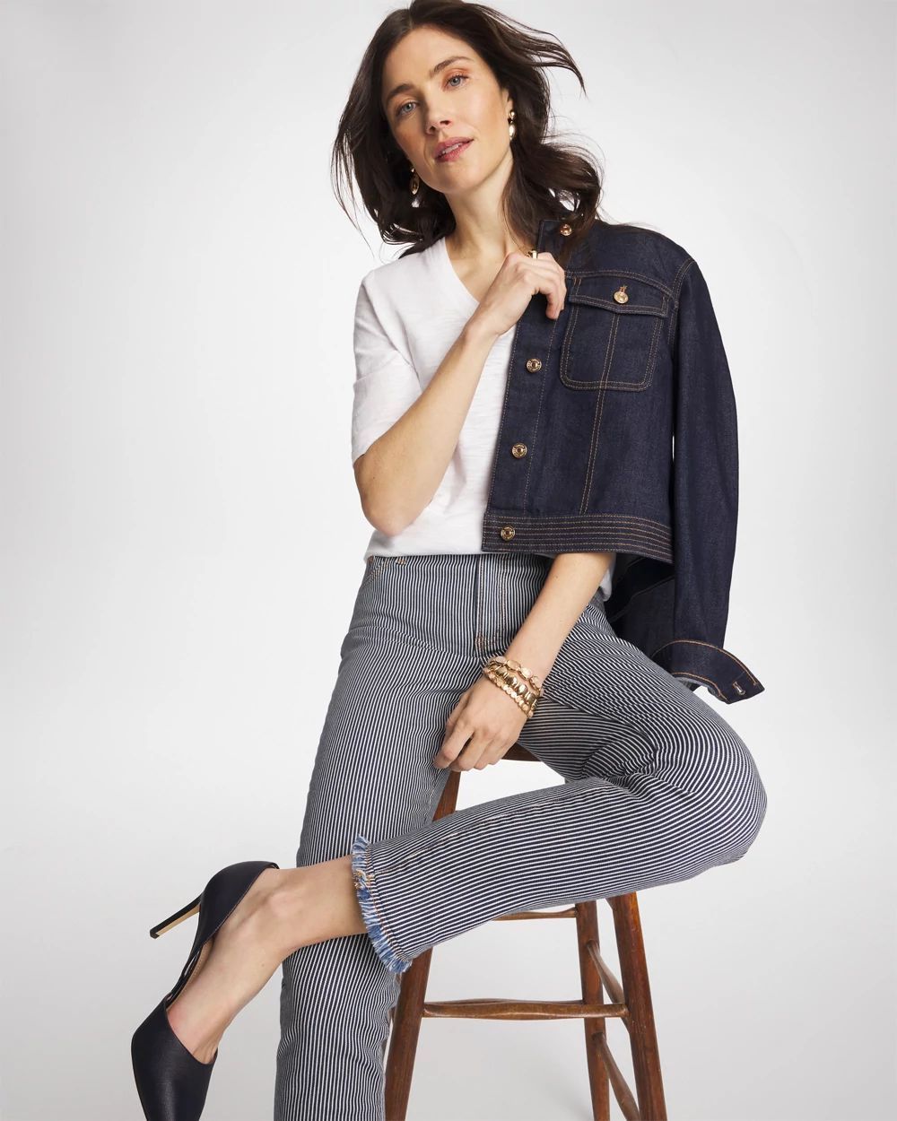 Cotton Slub V-Neck Tee