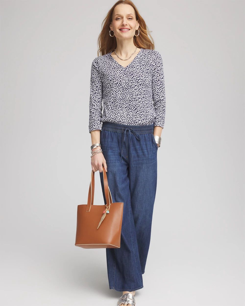 Dots Pima 3/4 Sleeve Everyday Tee click to view larger image.
