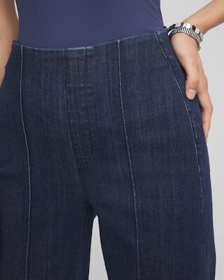 Pull-On Wide-Leg Trouser Jeans click to view larger image.