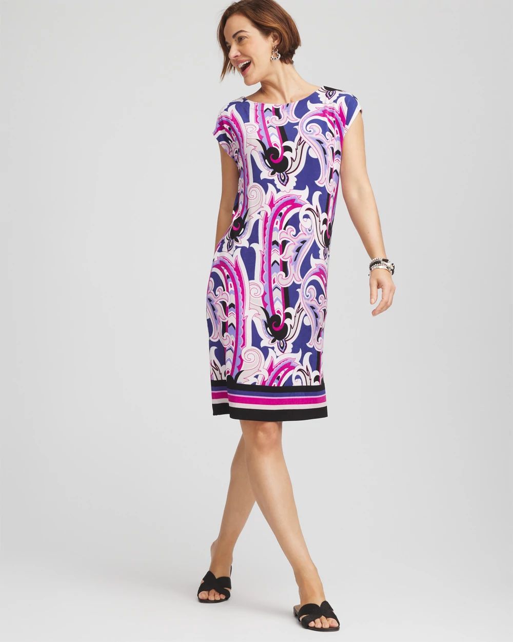 Travelers™ Paisley Cap-Sleeved Dress