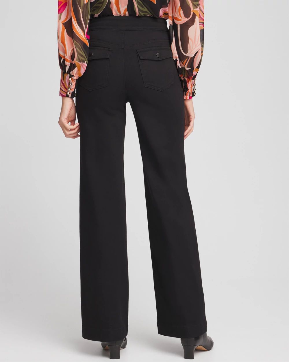 Pull-On Wide Leg Ankle Jeans