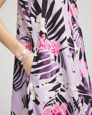 Zenergy® Floral Palms Lightweight Midi Dress click to view larger image.