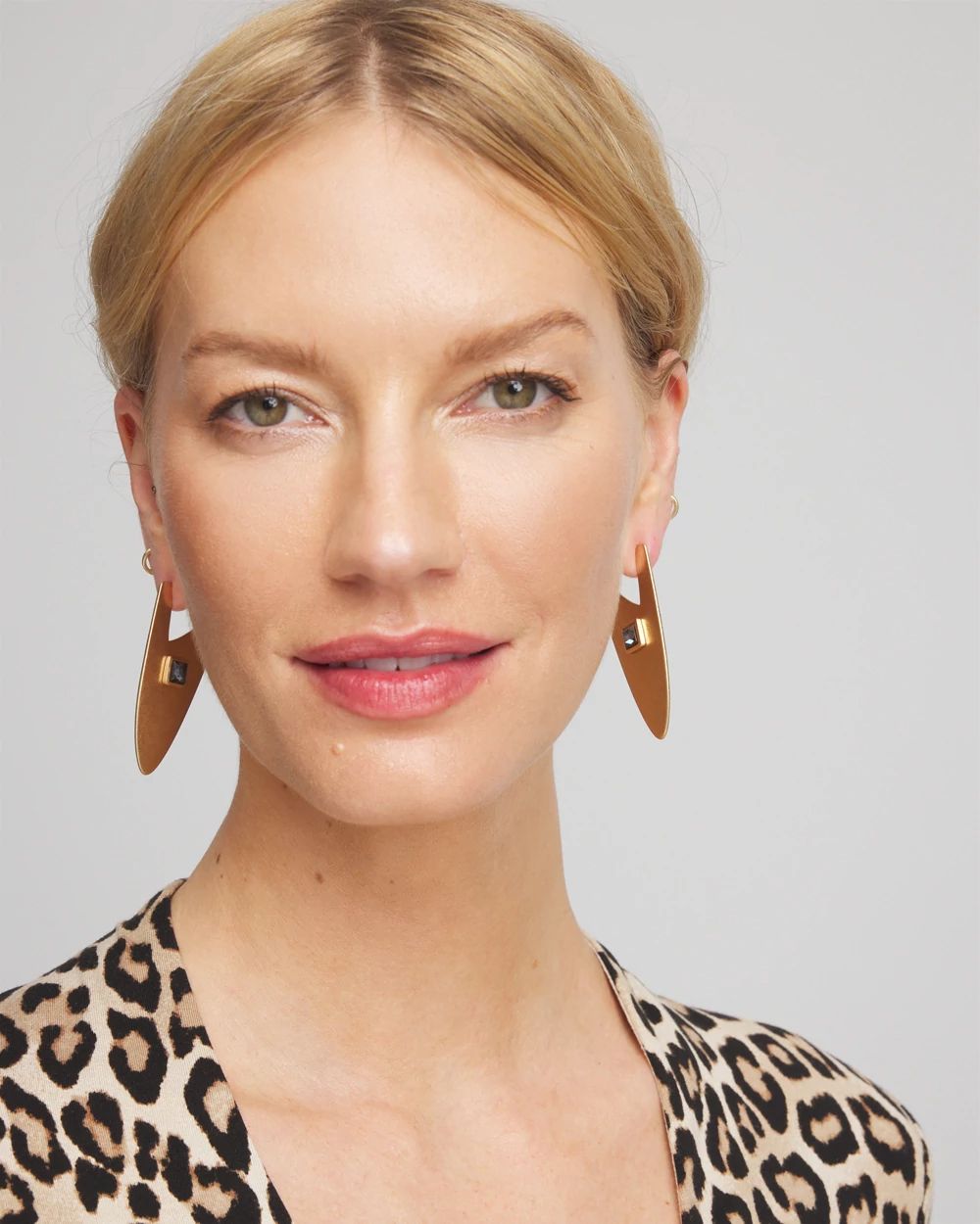 Gold Triangle Linear Earrings click to view larger image.