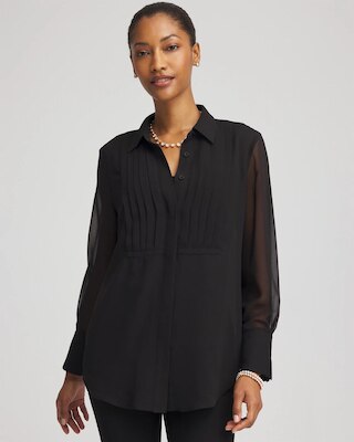 Pintuck Georgette Tunic