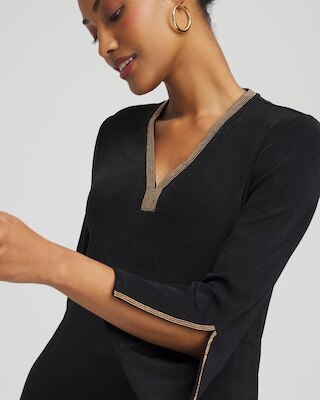 Travelers™ Embellished V-Neck Flutter Sleeve Tunic click to view larger image.