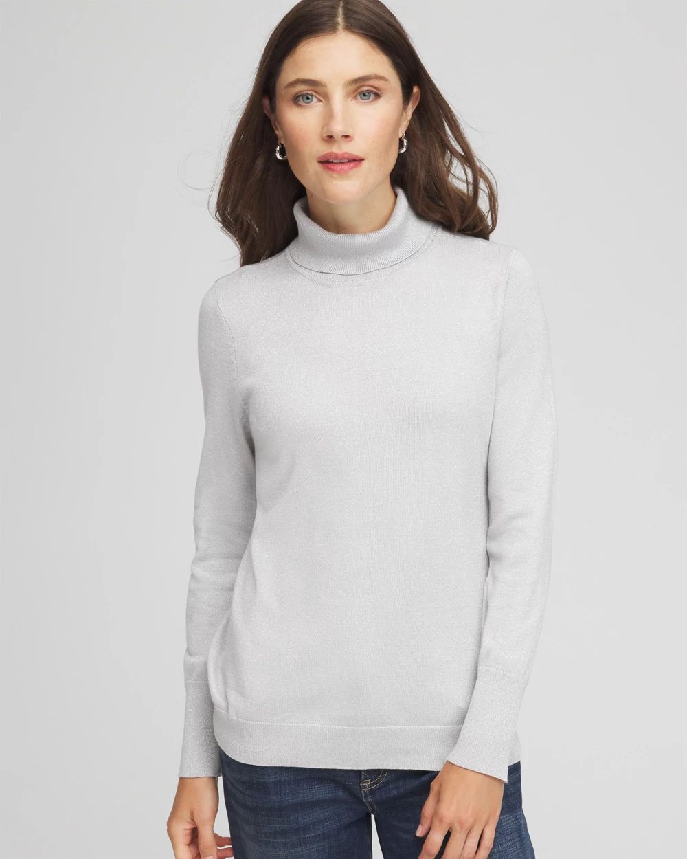 Metallic Turtleneck Pullover Sweaters