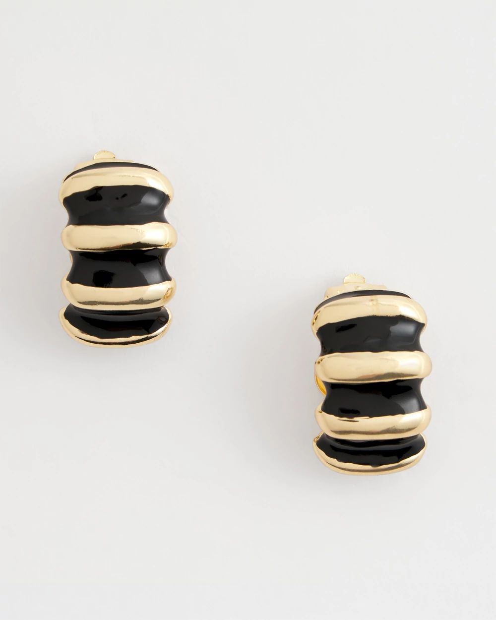 Wavy Duo Tone Clip-On Earrings