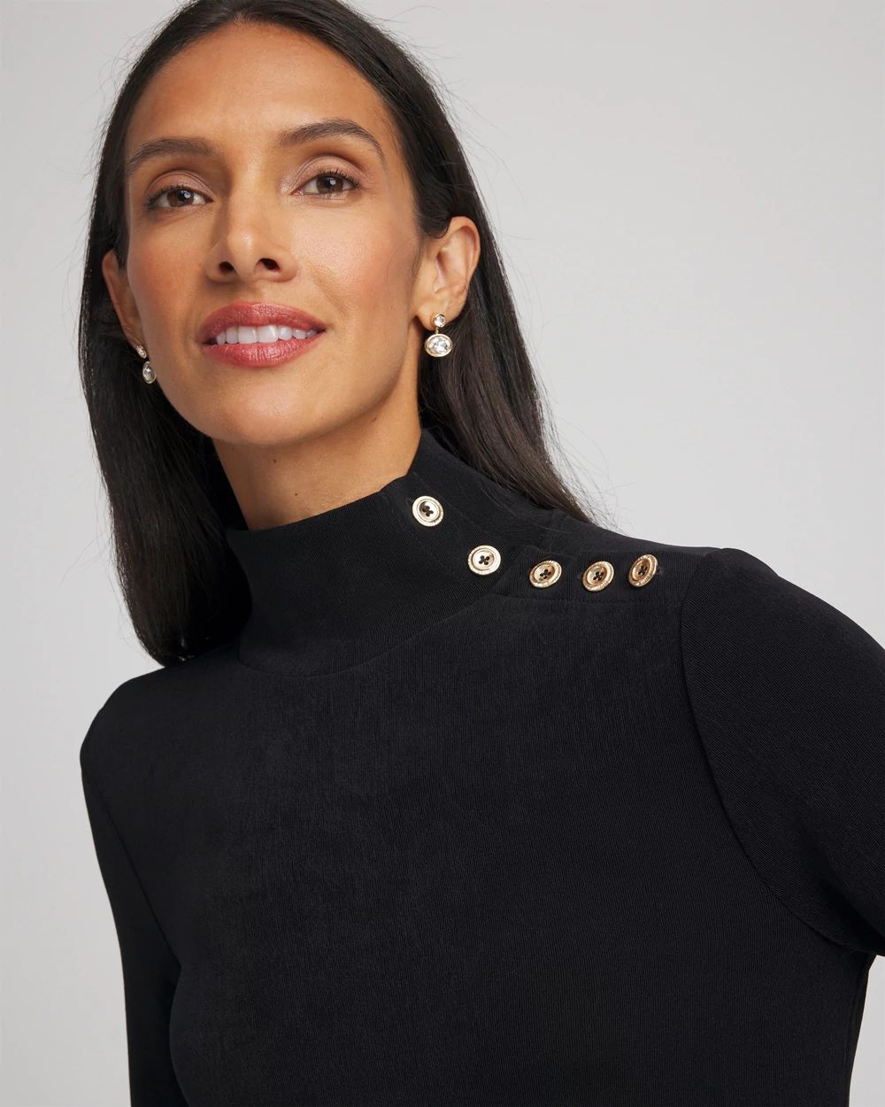 Travelers™ Button Mockneck Top