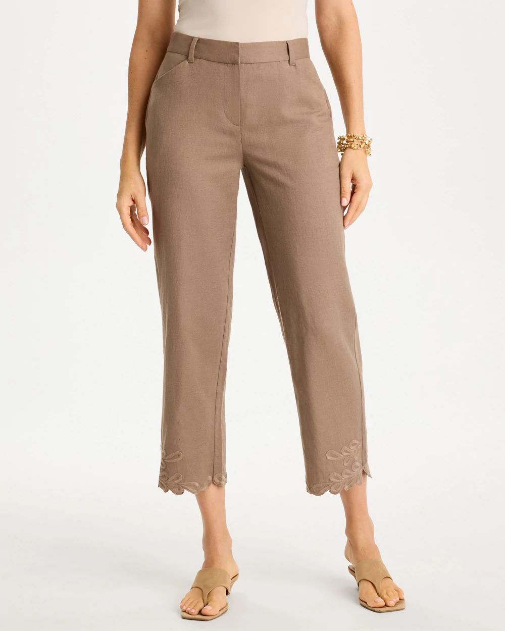 Linen Fly Front Pants