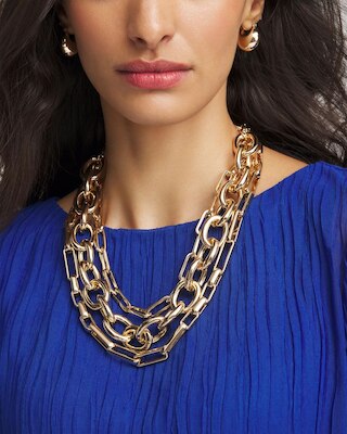 Convertible Three-Strand Chain Necklace click to view larger image.