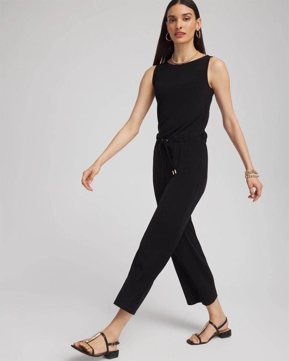 Petite Travelers™ Tie Waist Jumpsuit click to view larger image.