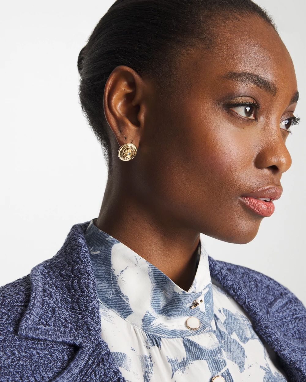 Lucky Coin Flower Stud Earrings