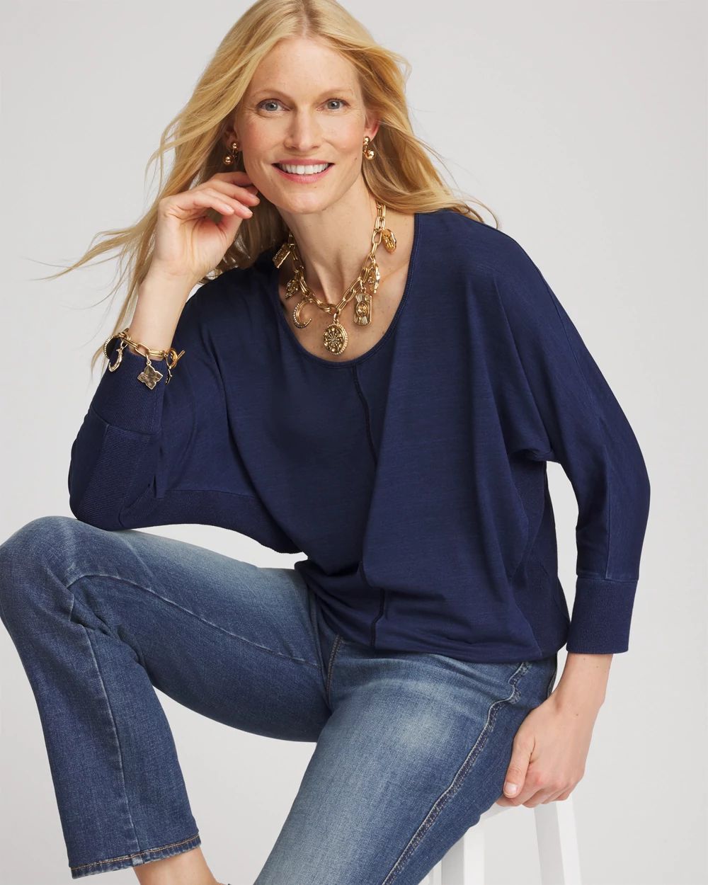 Dolman Denim Tee click to view larger image.