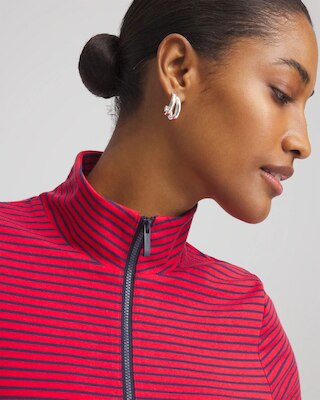 Zenergy® UPF Knit Stripe Half-Zip Dress click to view larger image.