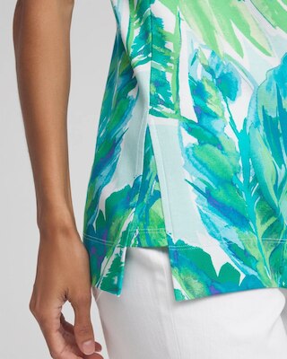 Tropical Pima Sleeveless V-Neck Tunic click to view larger image.