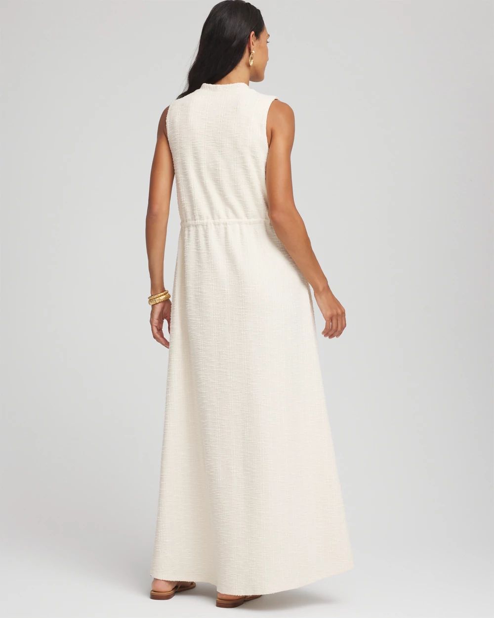 Sleeveless Tweed Maxi Dress