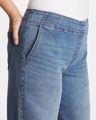 Pull-On Boyfriend Cropped Jeans click to view larger image.