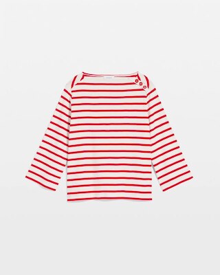 Bateau Neck Stripe Top click to view larger image.