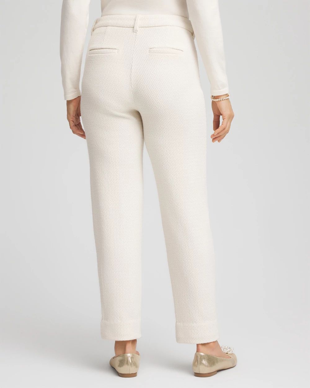 Matelassé Slim Tapered Ankle Pants