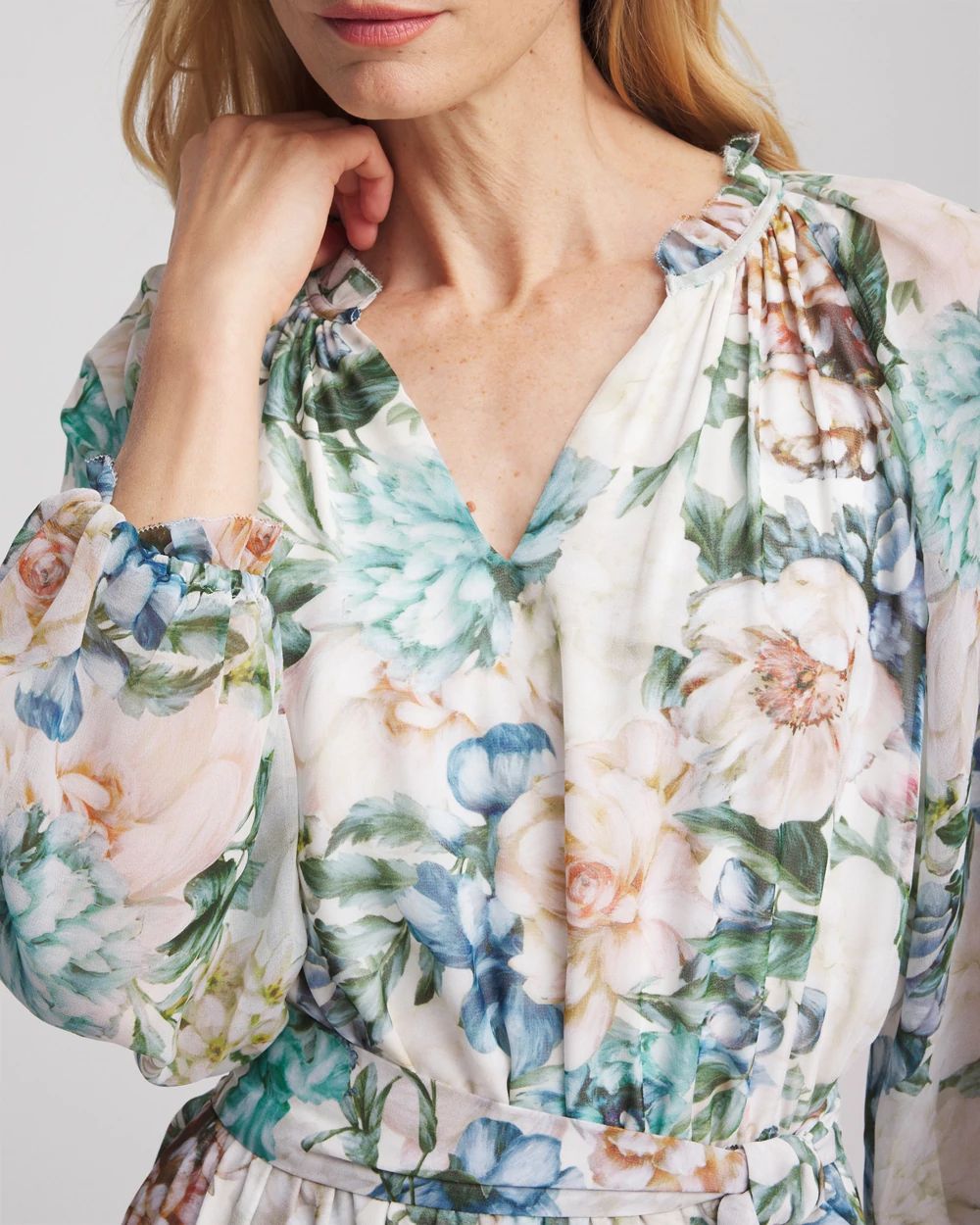 Georgette Tie-Front Maxi Dress click to view larger image.