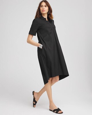 High-Low Hemmed Popover Shirtdress click to view larger image.