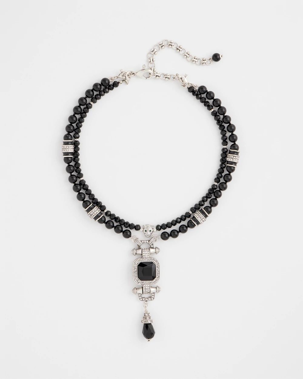 Convertible Black Bead Pendant Necklace