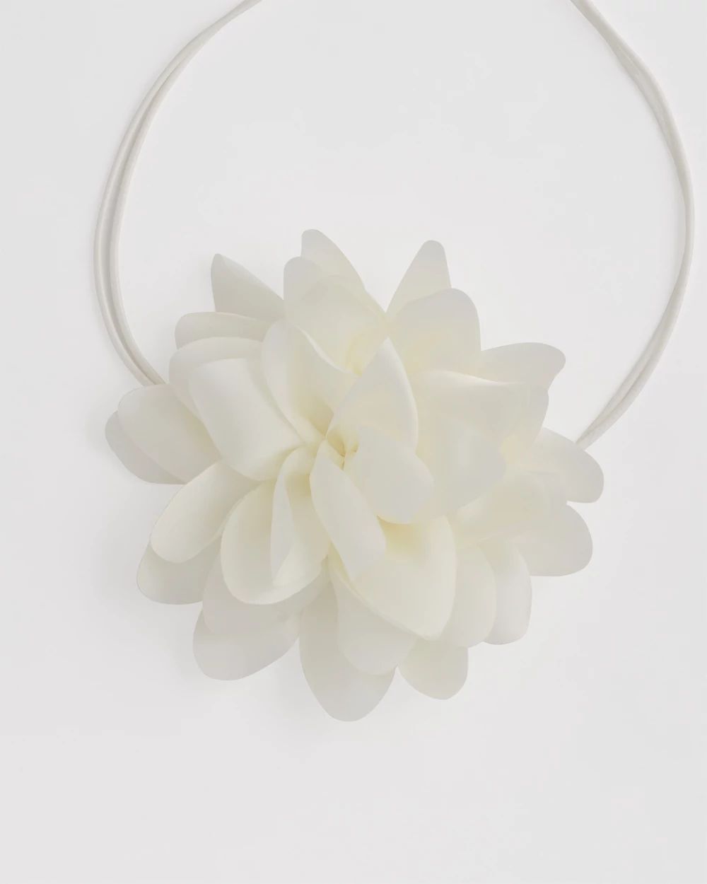 White Flower Tie Choker Necklace