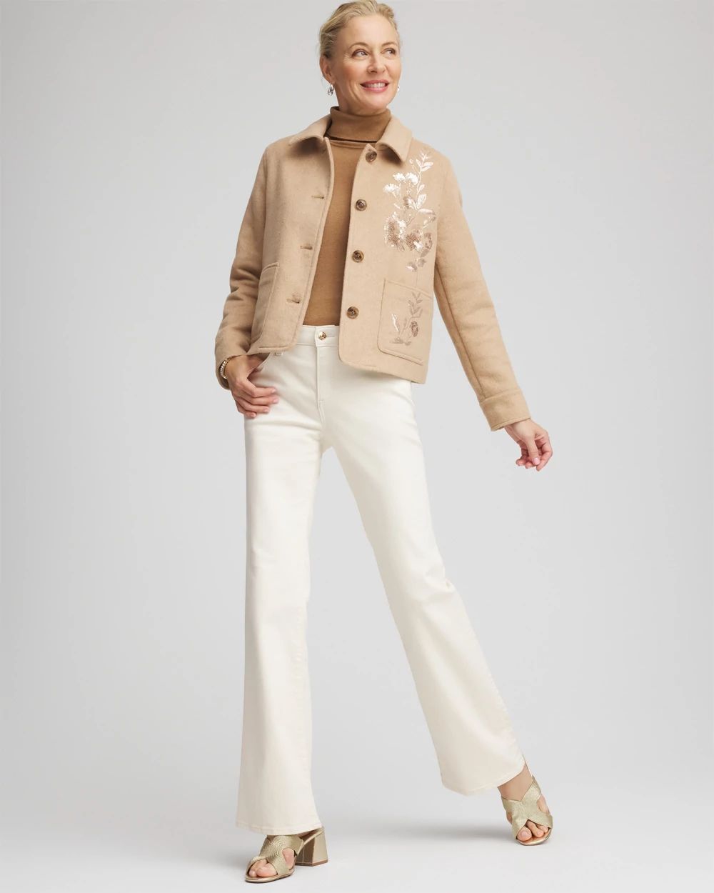 Embroidered Wool Chore Jacket click to view larger image.