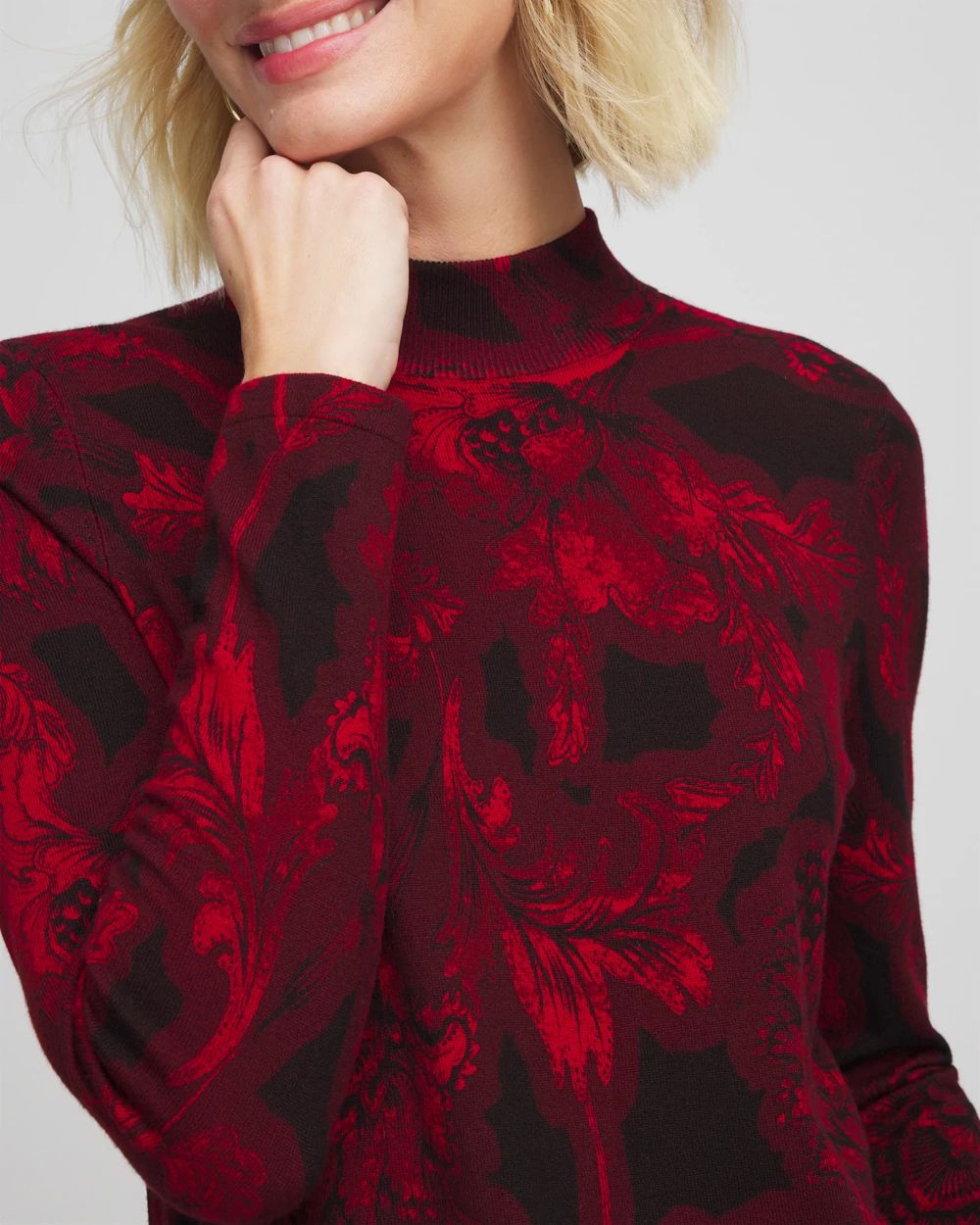 Ella Printed Mockneck Sweater