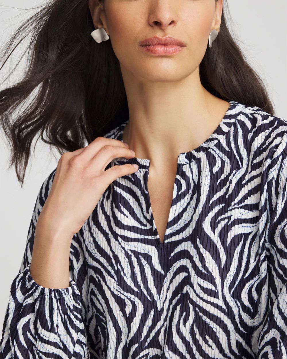 Zebra Waves Crinkle Top