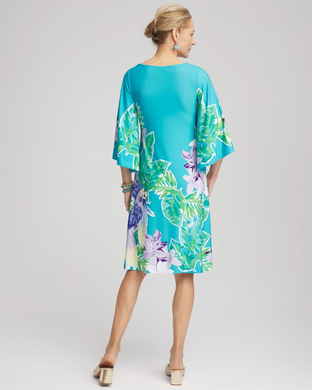 Angel-Sleeve Boat Neck Dress click to view larger image.