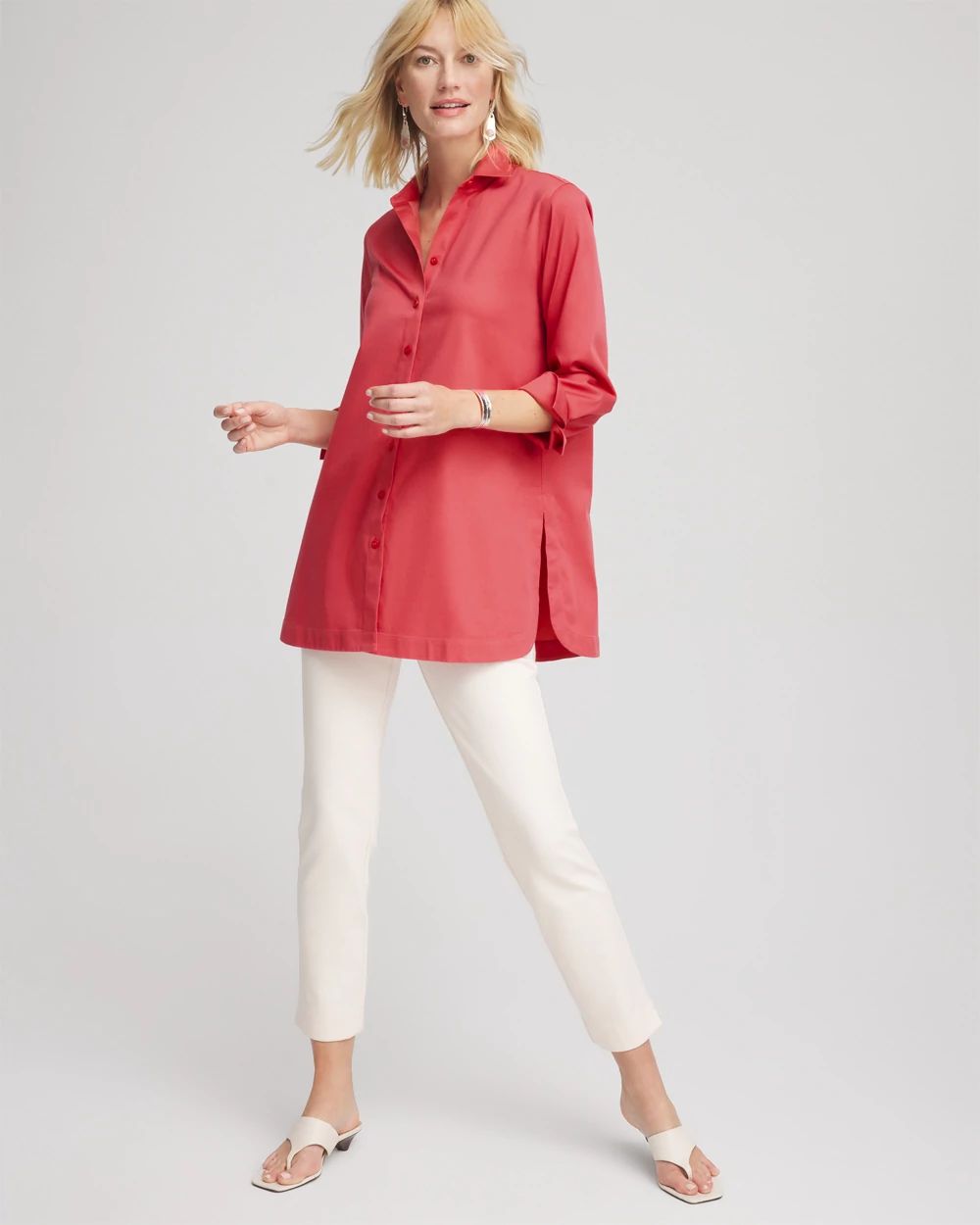 No Iron™ Classic Button Down Tunic
