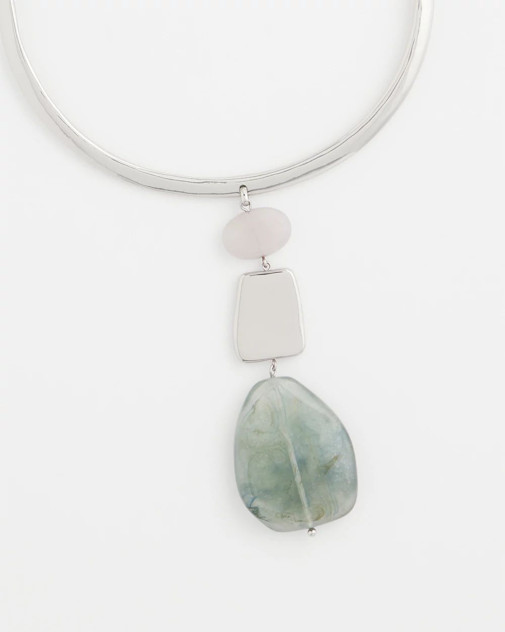 Linear Jade & Resin Pendant Collar