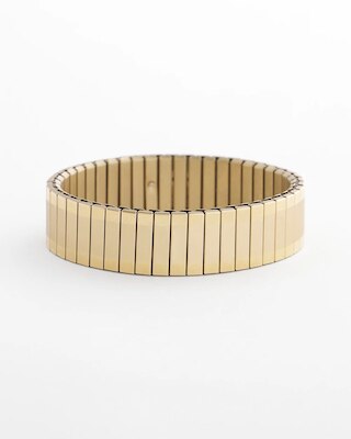 Goldtone Stretch Watchband Bracelet