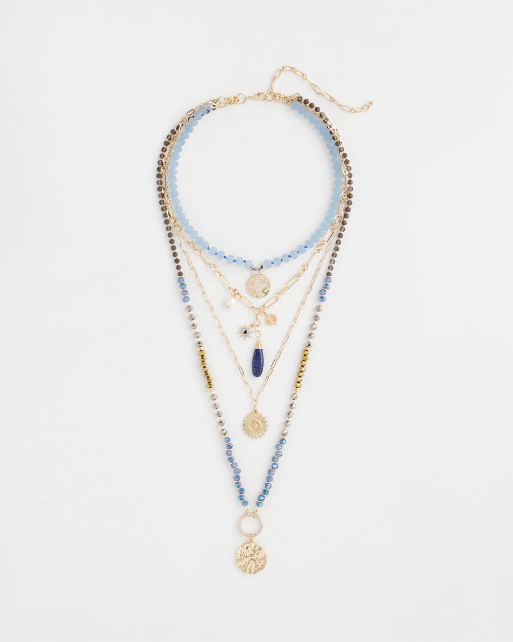 Convertible Layered Lapis Necklace