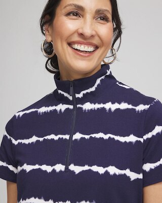 Zenergy® UPF Knit Tie Dye Half-Zip Dress click to view larger image.