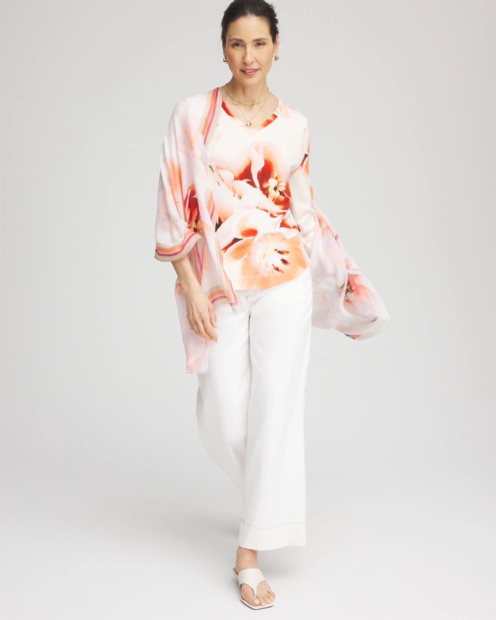 Tropical Floral 3/4 Sleeve Tee