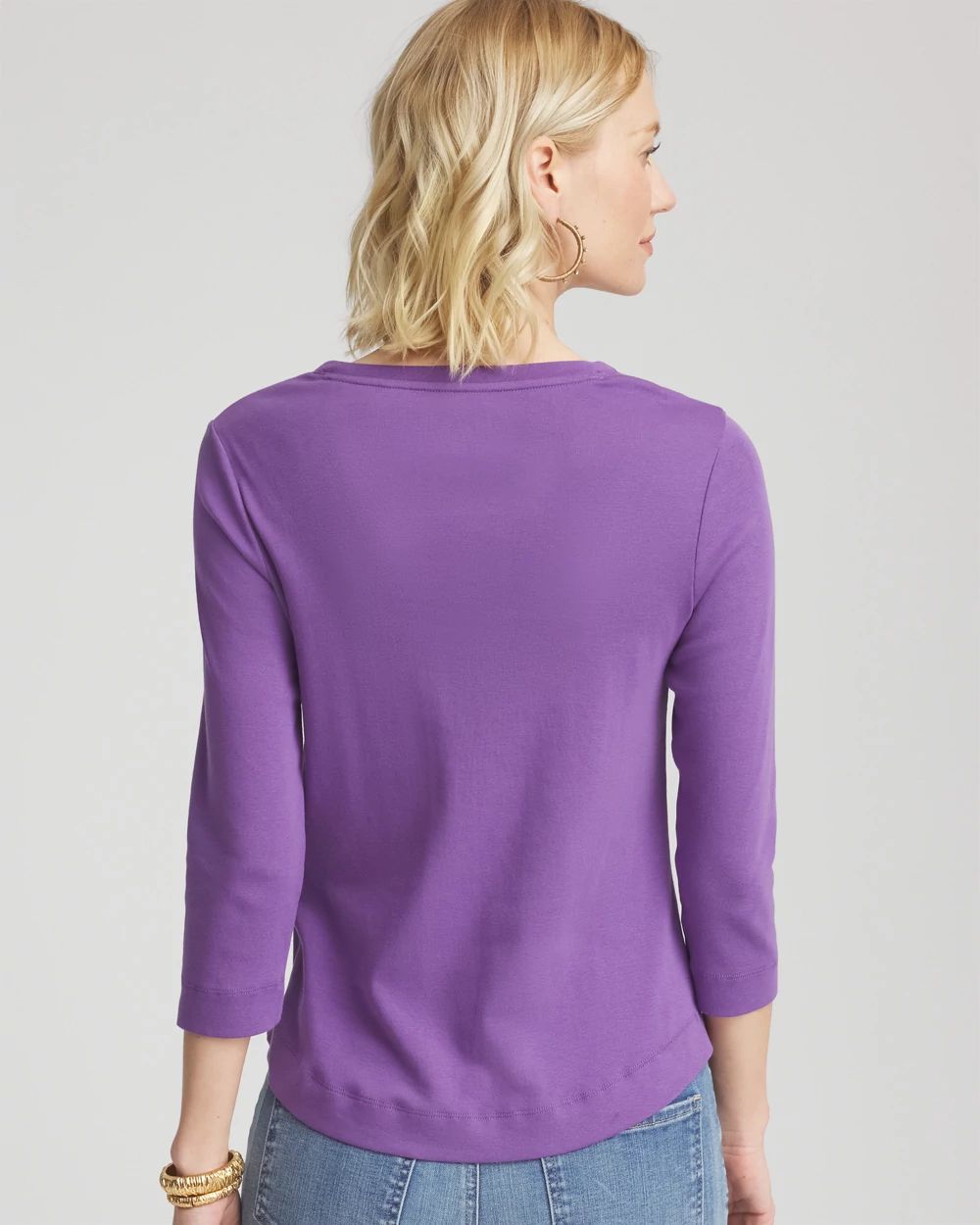 Everyday 3/4 Sleeve V-Neck Tee click to view larger image.
